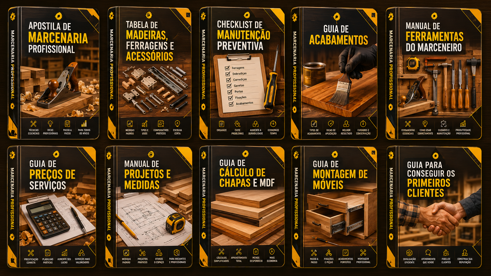 10 e-books bônus de marcenaria profissional
