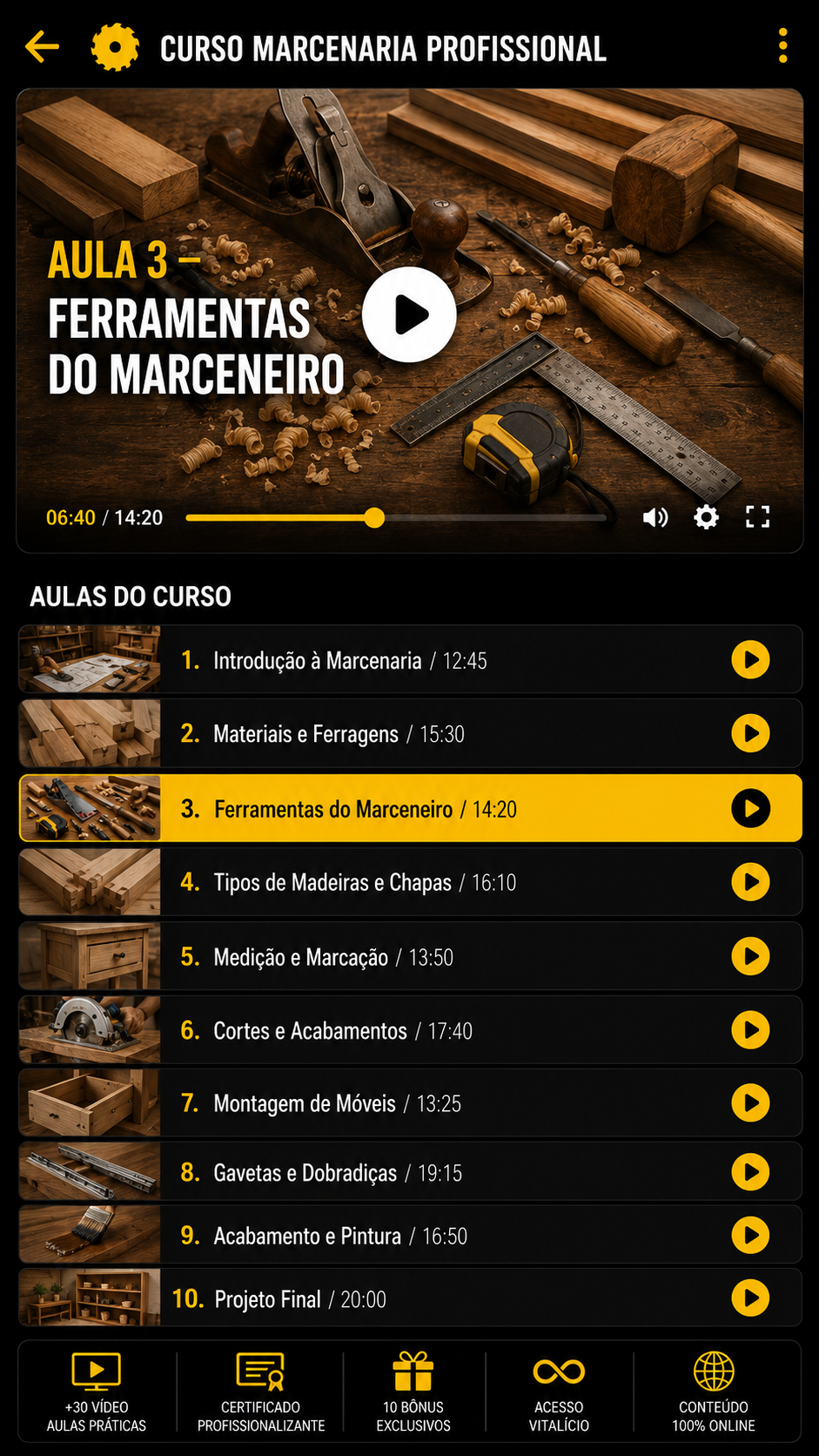 Aula 03 — Ferramentas do Marceneiro