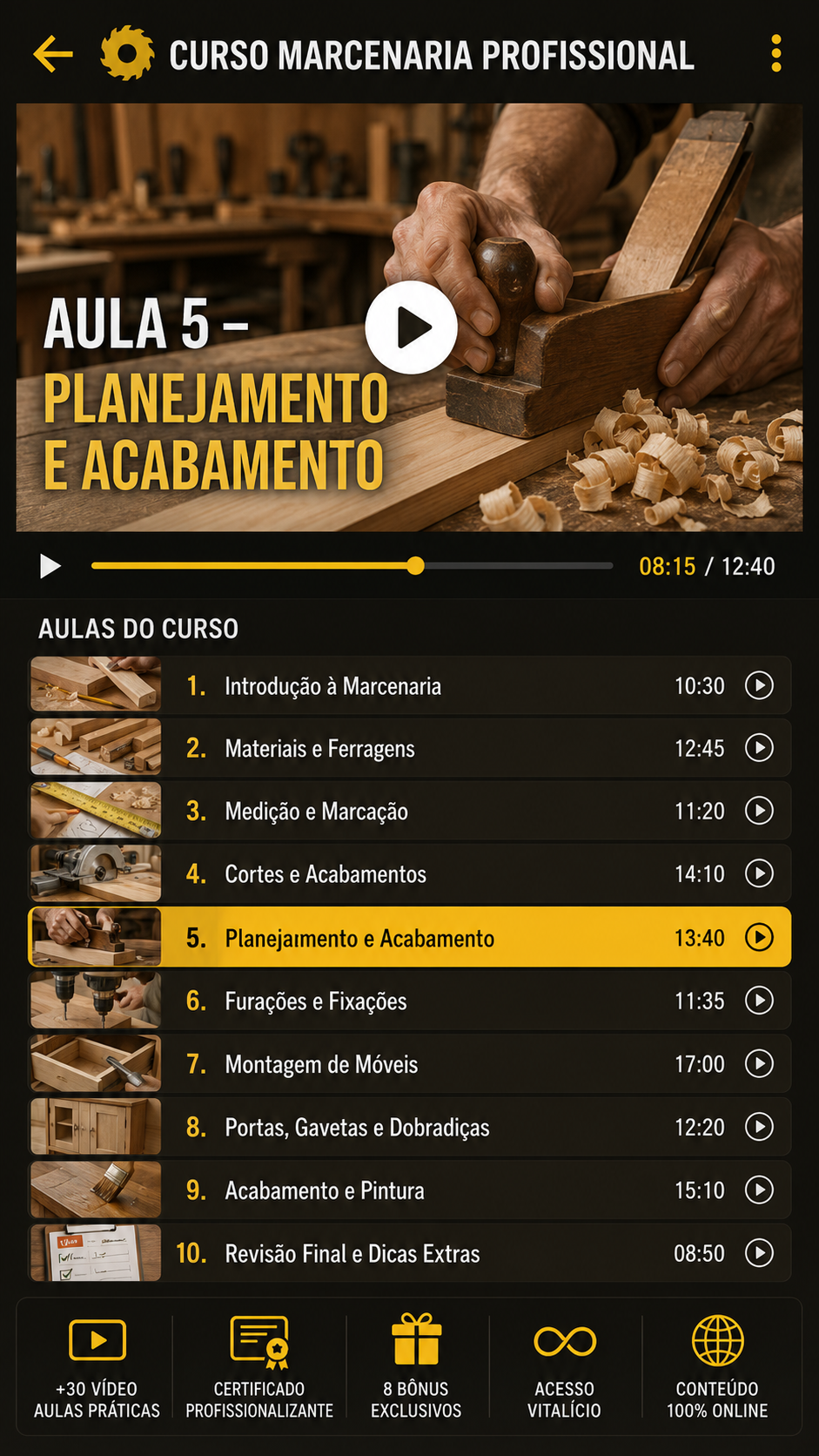 Aula 05 — Planejamento e Acabamento